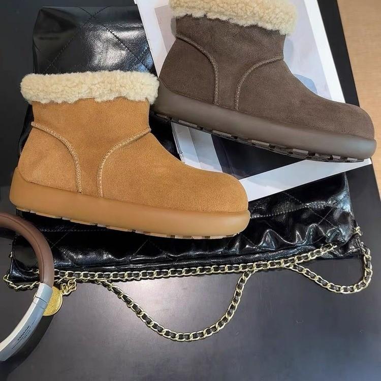 Ruodan Wool Potato Snow Boots Women's Winter 2025 New Small Potato Fluffy Short Boots Thick Sole Piled and Thickened