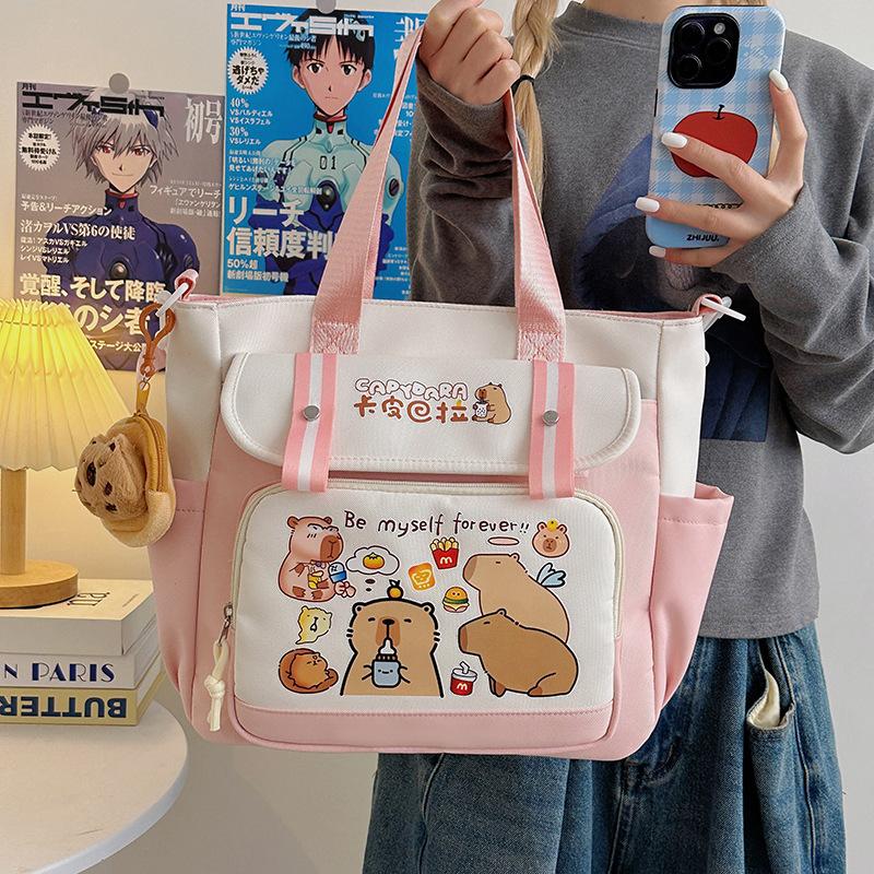 School bag 2025 new large-capacity cartoon multi-compartment high-value school bag Korean version commuting simple make-up bag lightweight backpack