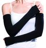 Otafuku Gloves Summer Arm Covers Cooling UV Free Size [Compression, Touch, Protection, Seamless, Women's] JW-635 Black,
