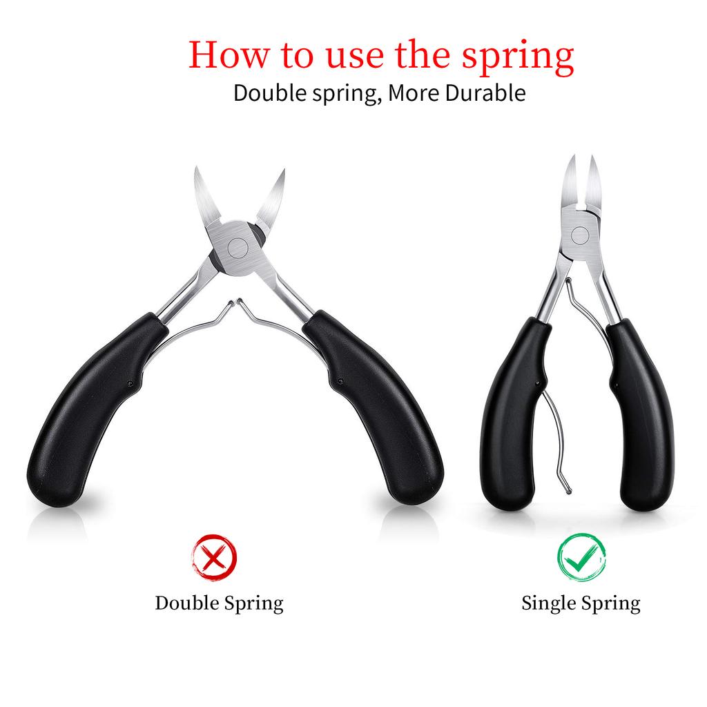 Stainless Steel Professional Nail Clippers For Thick Nails&Ingrown Toenails Sharp Curved Blade Cutter Manicure Pedicure Tool