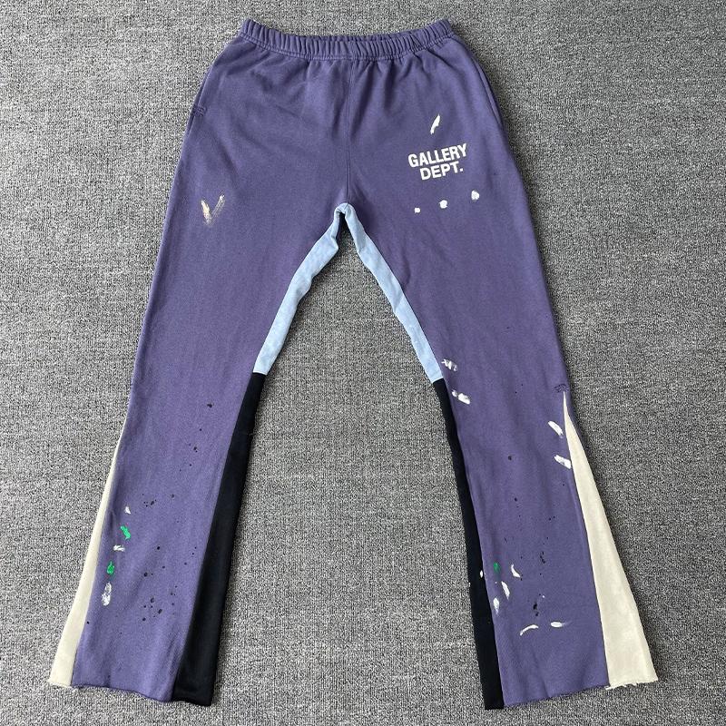 STREETRICH Pantalon de survêtement décontracté Style High Street Imprimé éclaboussures Peint à la main Cordon de serrage Pantalon évasé pour homme Coupe ample Tissu mélangé coton