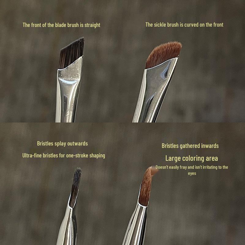 GECOMO Angled Sickle Eyeliner and Eyebrow Brush for Lower Eyelid Crease
