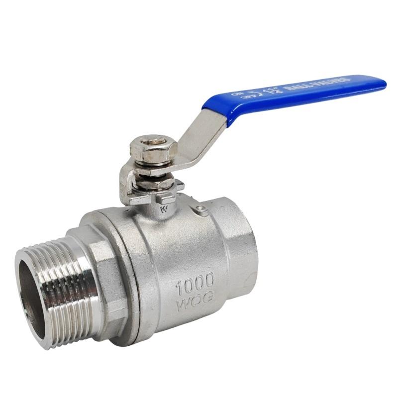 1/4“ 3/8“ 1/2” 3/4” 1” 1-1/4” 1-1/2” BSP Female To Male Straight Two-pieces Full Ports 304 Stainless Steel Ball Valve