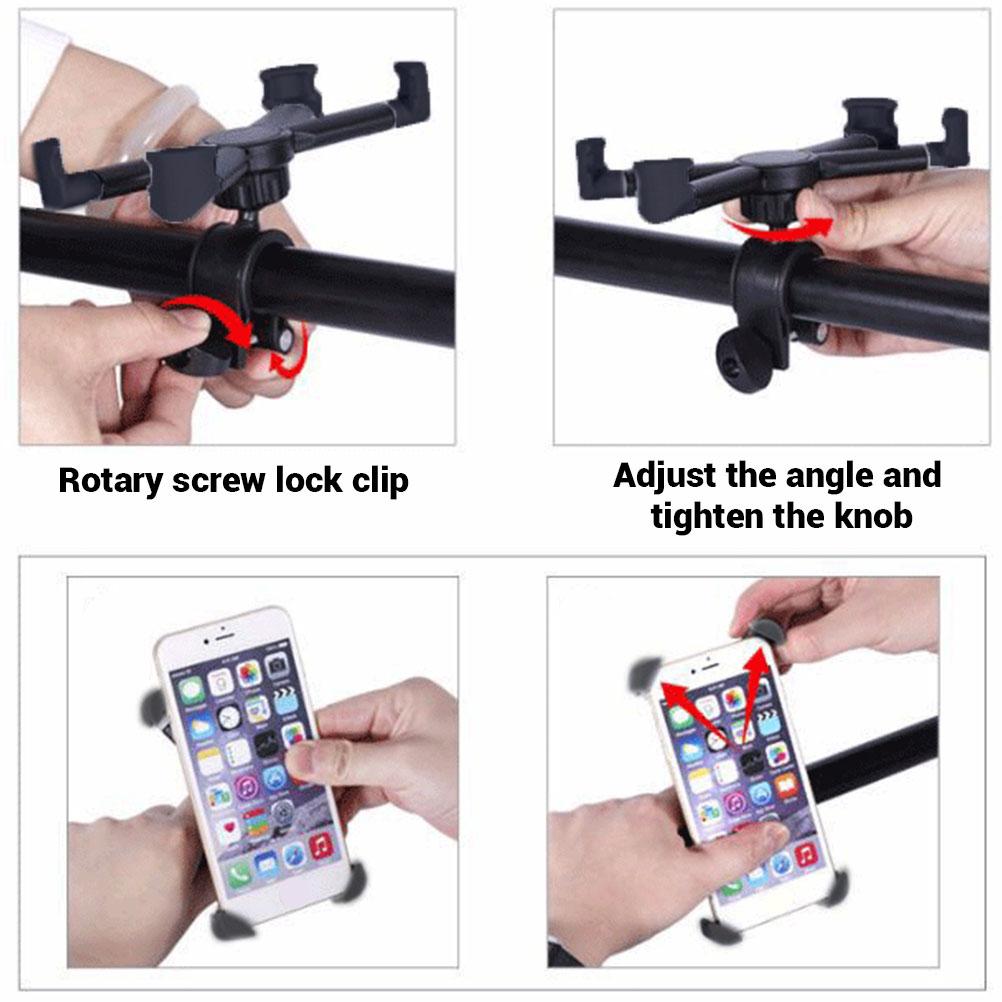 Anti Drop Mobile Phone Bracket 360 Degrees  Rotatable Phone Holder for Motorbike Bike