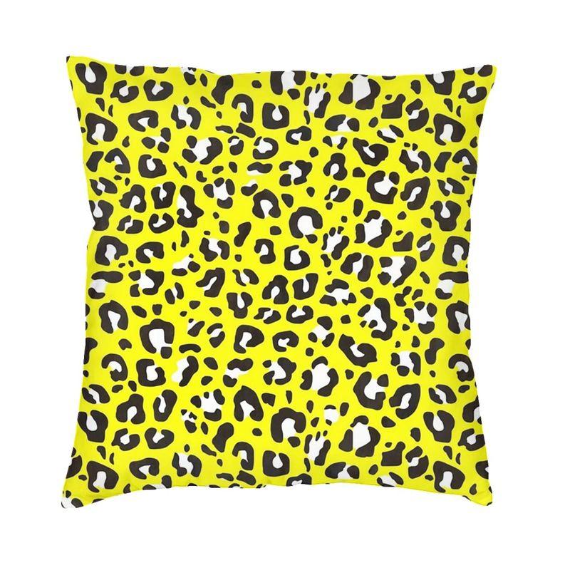 Custom Brown Leopard Print Pillow Case 40X40Cm Living Room Decoration Modern Animal Cheetah Skin Chair Cushion Square Pillowcase