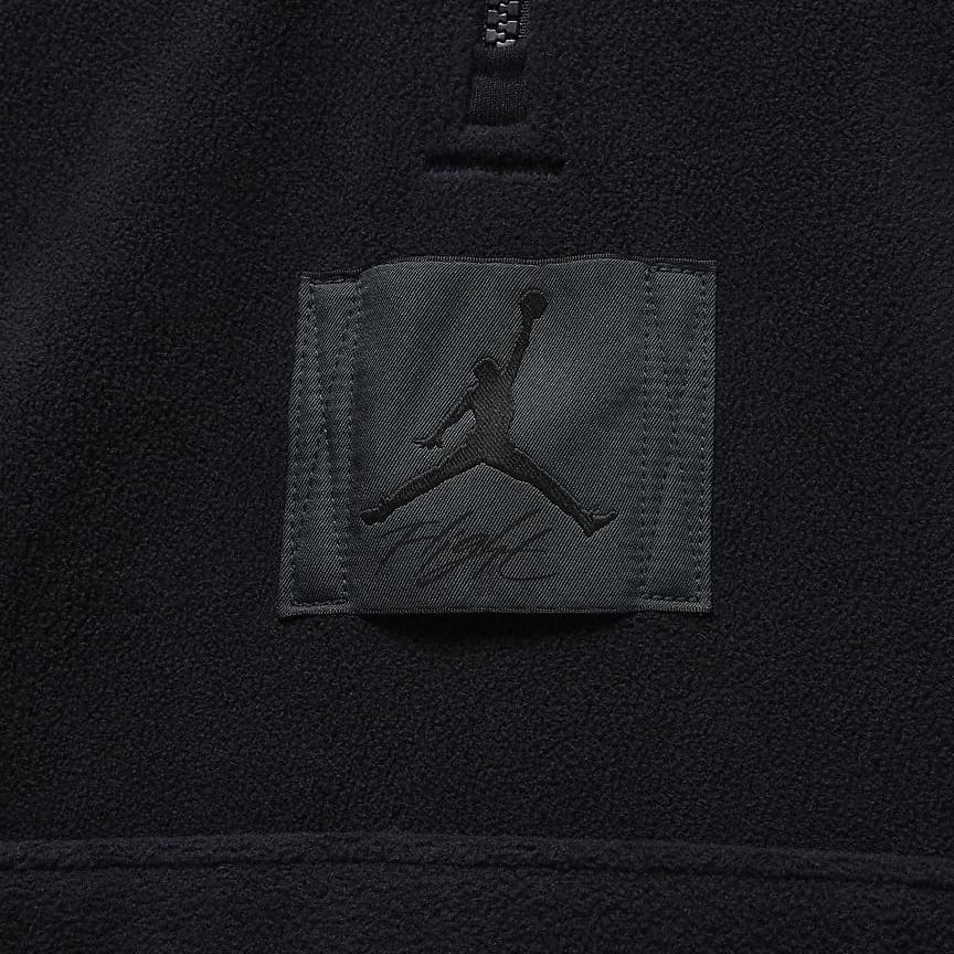 Jordan Essentials Solid Stand Collar Half-Zip Sweatshirt Men Tops Black FD7864-010