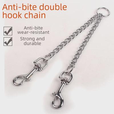 Doppelendige Hundekettenleine aus Metall für kleine/mittelgroße Hunde