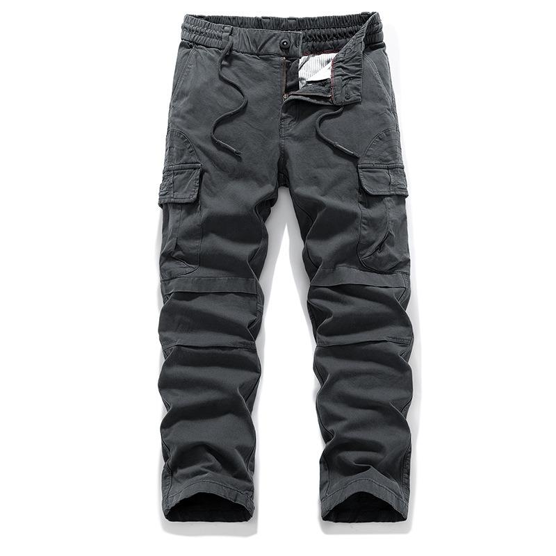 Spring and Autumn Men's Casual Overalls Versatile Outdoor Sports Multi-pocket Retro Straight-leg Pants Wear-resistant Trousers
