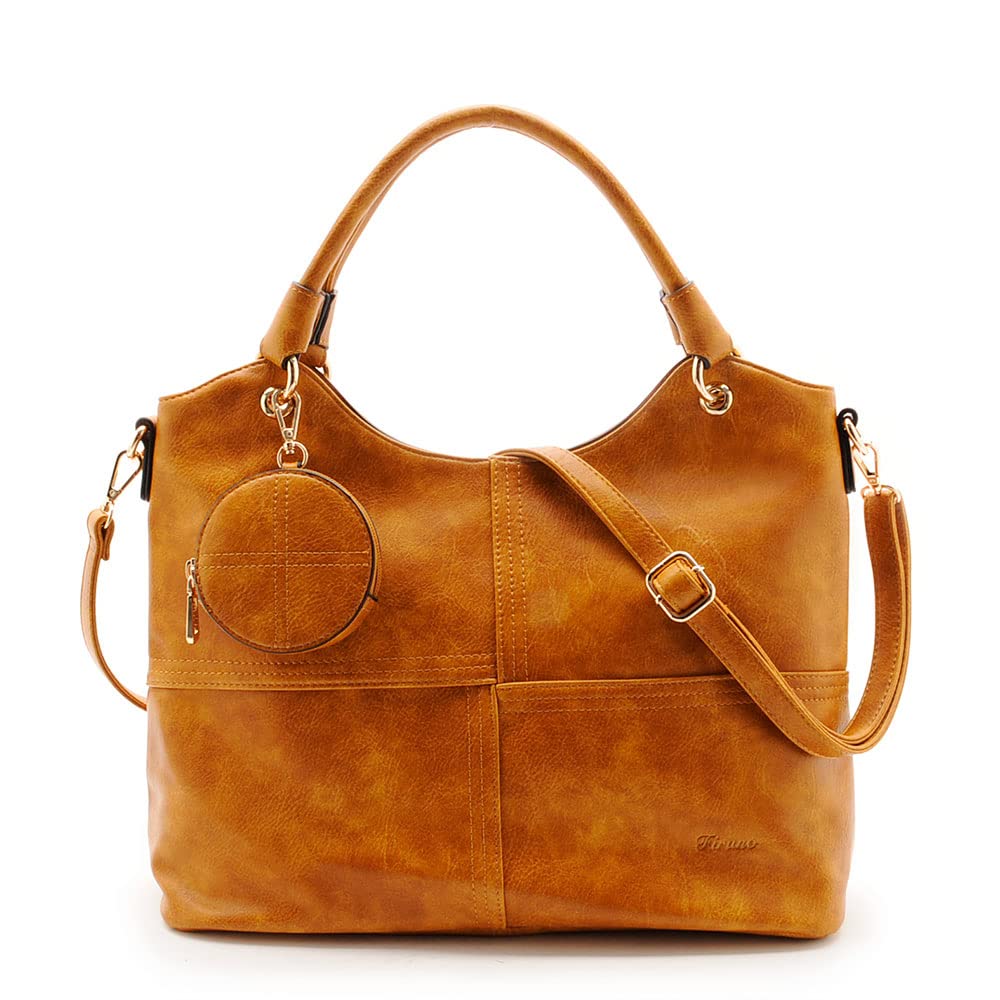 

Cross stitch 2WAY tote bag with round coin case FIRANO 401438 Camel [FIRANO]