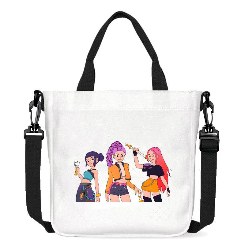 KPop Demon Hunters Crossbody Bags Women Rumi Mira Zoey Purple Handbag Girls Travel Shopping Canvas Shoulder Bag for S Kid Friendly Entertaining Fun