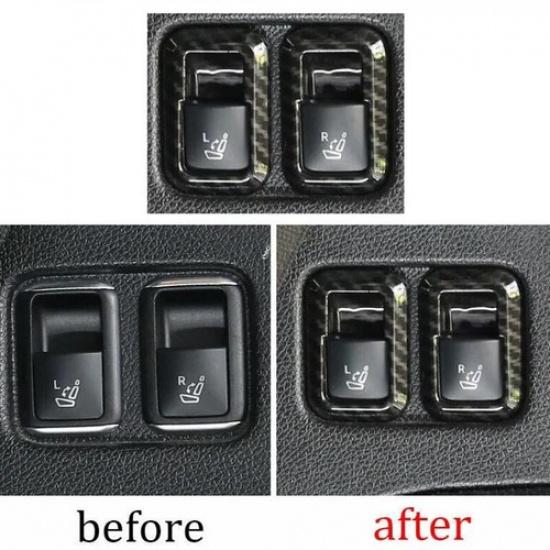 16- Trim Carbon Fiber For Benz GLE GLS Car Seat Adjust Handle Button Switch