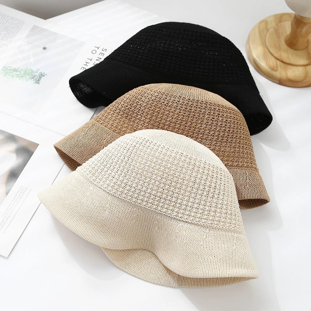Summer Breathable Linen Fisherman Hat for Women Solid Color Bucket Hat for Outdoor Sun Protection and Sun Shade Hats