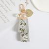 1pc Elegant Fashion New Keychain Keyrings Leaf Pattern Bag Charms Wallets Decor Fabric
