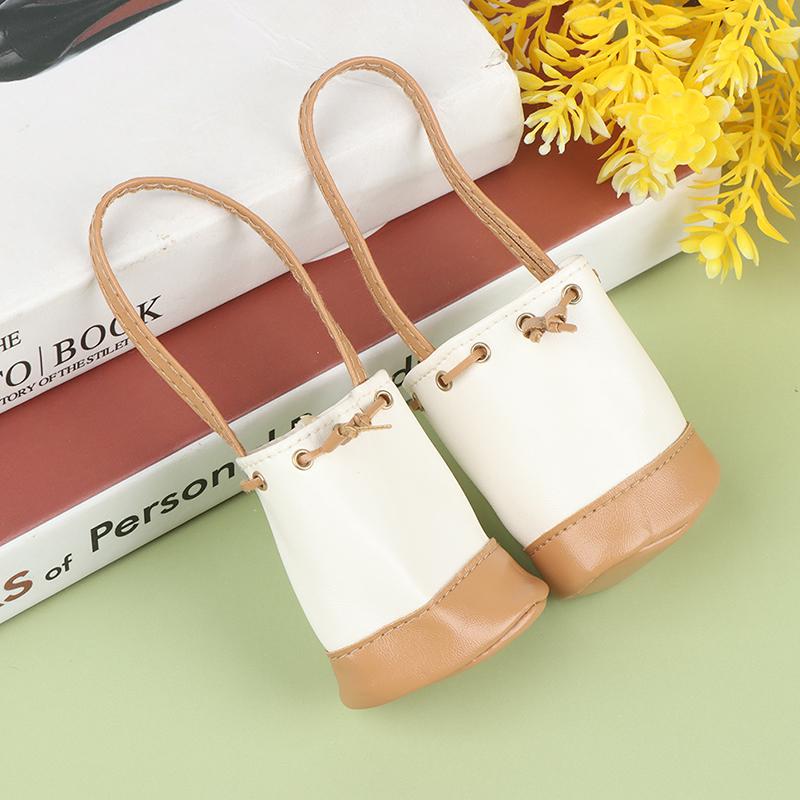 1:6 1:12 Dollhouse Miniature Bag Backpack Shoulder Bag Shopping Purse Handbag Bucket Bag Doll Decor Adjustable Shoulder Straps