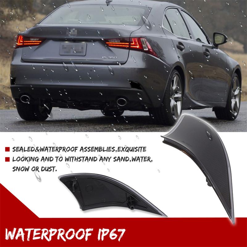 Car Rear Bumper Reflector Tail Brake Light ABS Cover Housings For Lexus IS250 IS300 IS350 IS200t IS-F 2014-2020 No Bulb/Socket