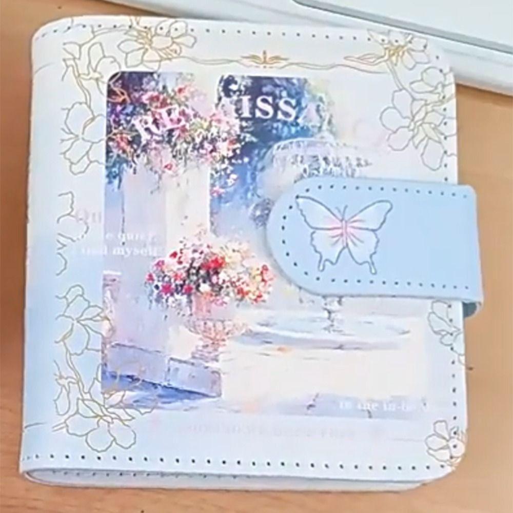 Vintage Mini 3-Ring Photo Album Holds Retro Picture Album Loose Leaf Binders Cover  School