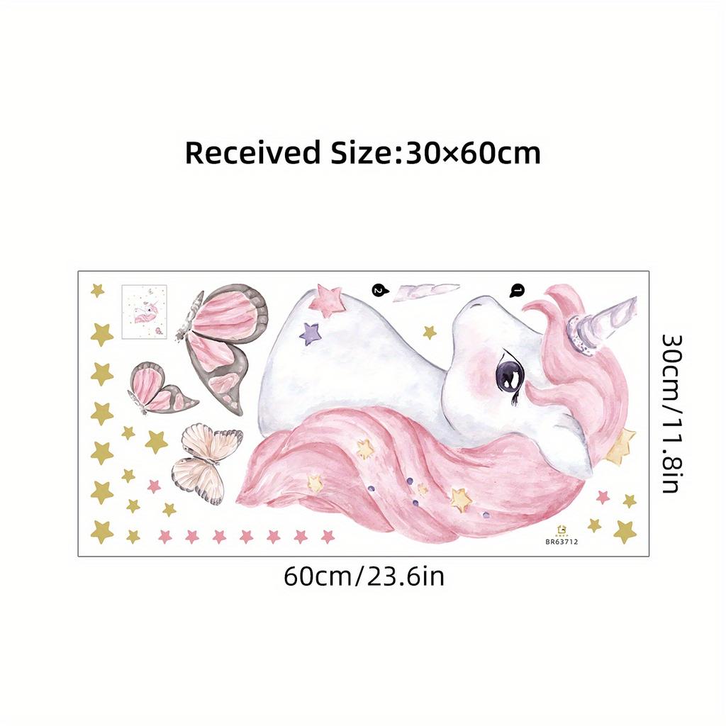 Cartoon Cute Animals Unicorn Wall Stickers Decoration For Kids Room Removable Baby Bedroom Living Room Nursery Wall Decals