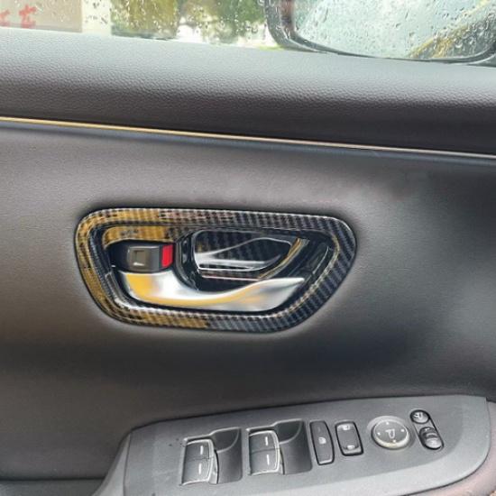 For Honda HR-V HRV -2025 Carbon Fiber Inner Car Door Handle Bowl Cover 4pcs