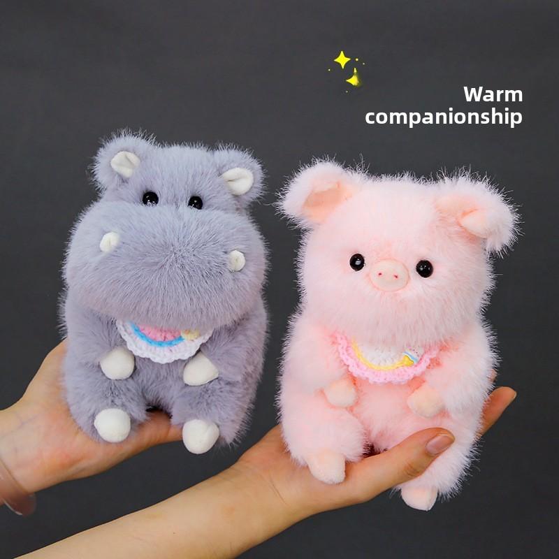Cartoon Scarf Cute Pig Rabbit Hippopotamus Plush Toy Pendant Fragrance With