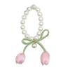 Magnetic Curtain Tiebacks, with Pearl And Tulip Buds Decor, Easy Fixing No Drilling Curtain Ties for Home Bedroom Living Room