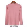 Korean Half-High Collar Slim Fit Modal T-Shirt - Long-Sleeve Solid Color Top