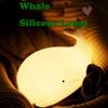 LED Night Light Cute Whale Cartoon Animals Silicone Lamp for Children Kid Touch Sensor Timing USB Rechargeable for Birthday Gift