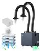 Soldering Fume Extractor with Dual Hoses, 275W Brushless Solder Smoke Absorber with 4-Stage Filters & 10 Speeds