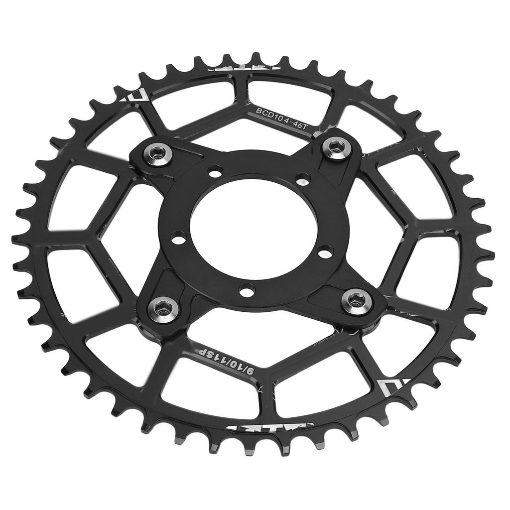 Adattatore Corona 104BCD 46T Piastra Dentata Base di Conversione Lega di Alluminio per Motore Centrale Bafang Set Nero