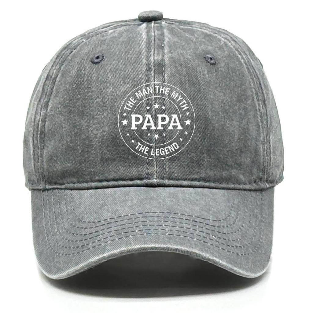 PAPA" Print Snapback Baseball Cap, Father's Day Sports Hat Fashion Cozy Distressed Fit Adjustable Baseball Cap