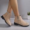 Fashion Fashionable Short Leg Women's Boots 2024 Autumn New Item Retro Simple Side Zipper Comfortable Women's Boots Zapatos De Mujer