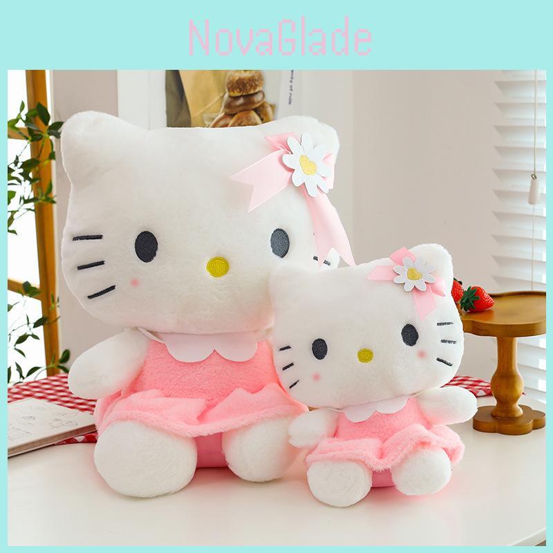Adorable Flower Kt Cat Plush Toy Big Hello Kitty Doll With Soft Pp Cotton Filling