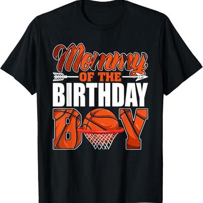 Mommy Of Birthday Boy Basketball Matching Family Party T Shirt