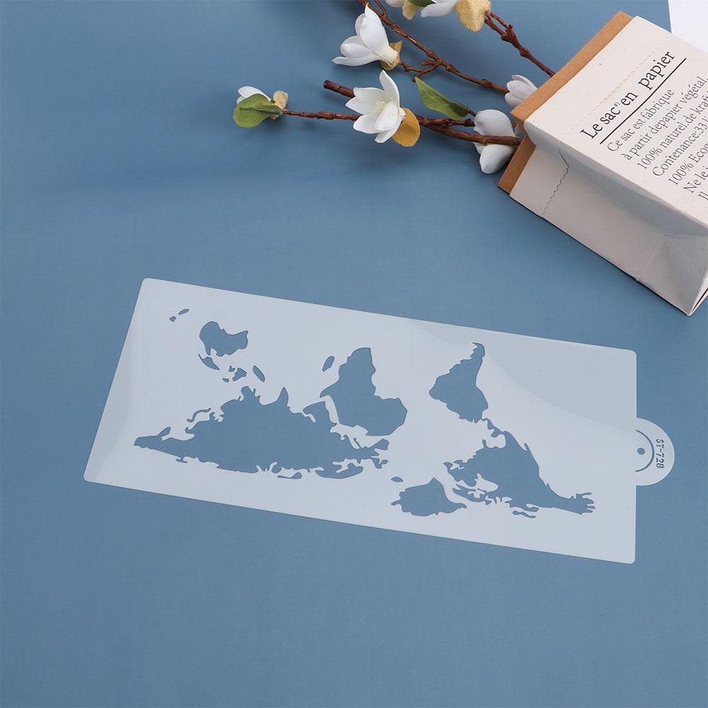 Lace Art Bakeware Plastic Template Cake Stencil World Map Cake Decorating Tool Fondant Molds