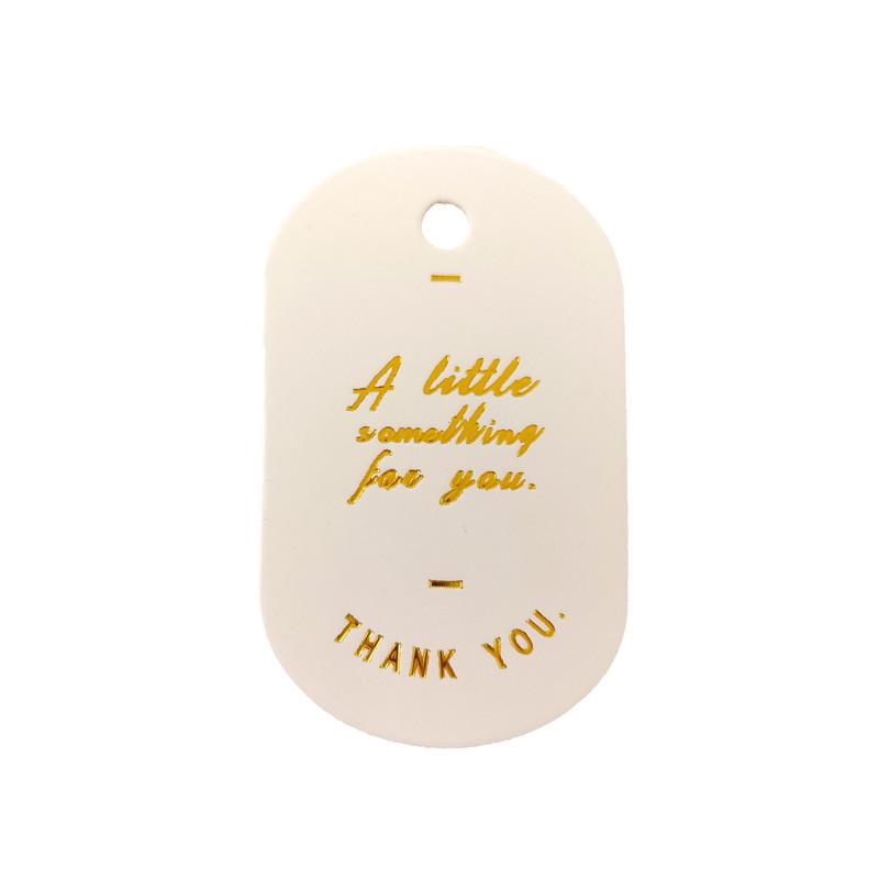 English Hot Stamping Hangtag: 'My Family Has a Happy Gift' Souvenir Decoration Card