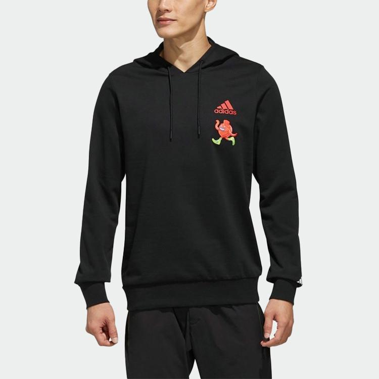 adidas Felpa con cappuccio grafica ricamata Uomo Top Nero FP7995