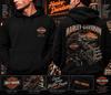 Harley-Davidson Live to Ride Totenkopf Biker Hoodie, Motorrad Geschenk für Fan