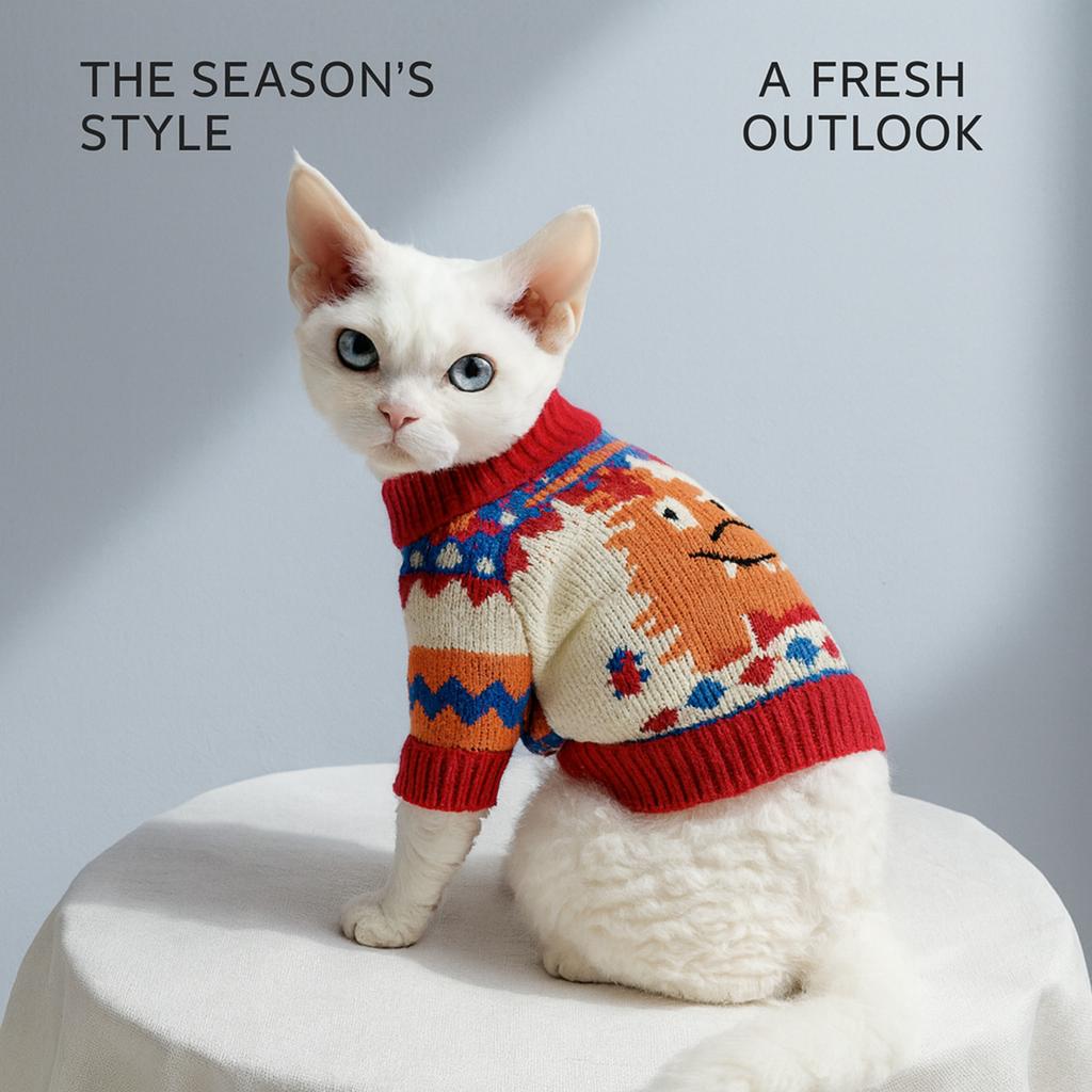 Autumn and Winter Warm and Comfortable Dog Sweater Clothes Pet Cat Clothing Flower Sweater Collection
