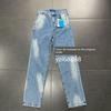 South Korea Single Ad **Exquisite and Easy To Wear High Waist Highlight Graffiti Denim Blue Washed Jeans Pants Same Style for Men and Women