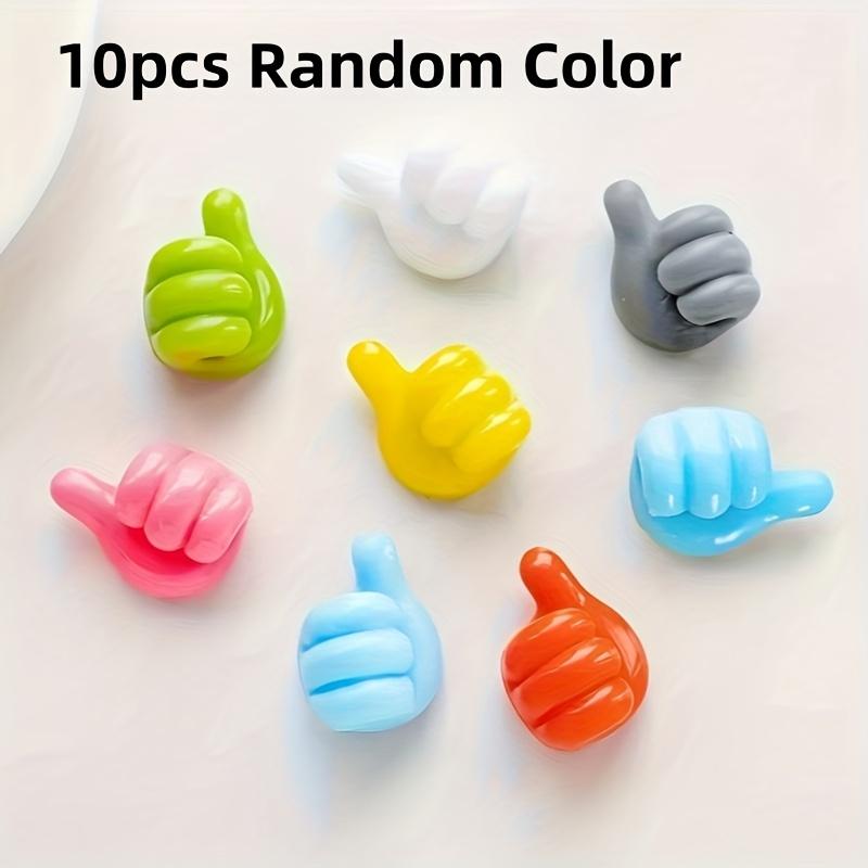 

10 Cartoon Hand Cable Clips, Adhesive Cord Organizers for Desk, Manage Charger & Phone Cables - No Batteries Needed!