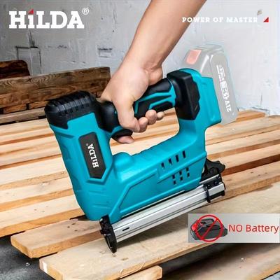 21V Rechargeable Electric Nail Gun: Portable, Cordless, Lithium Battery-Powered for Woodworking & Home Use
