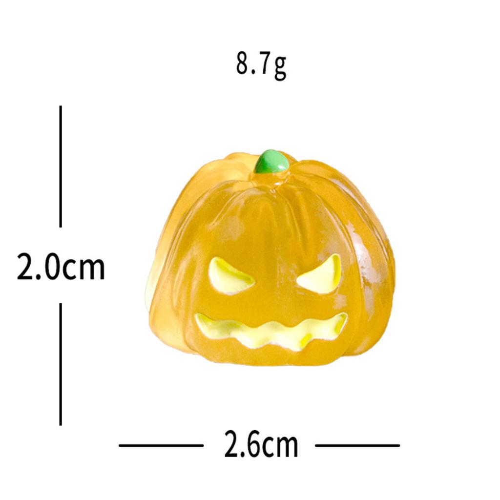 in the Dark Resin Bunny Figurine Cute Miniature Decoration Tabletop Grinning Pumpkin Transparent