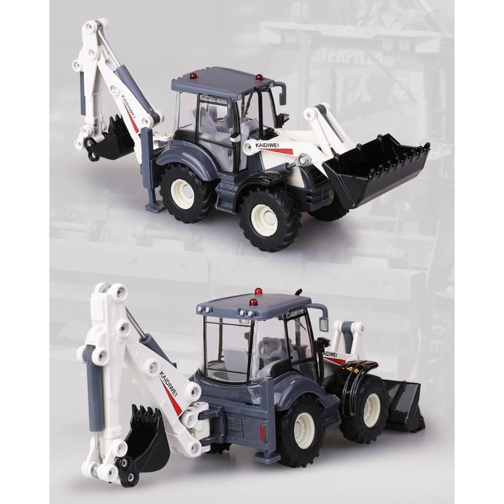 1/50 Loader-Digger Excavator Truck Toy Car  Diecast Metal Engineering Vehicle Model Educational Collection Gift for Children Kid