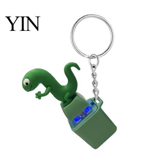 Fidget Toy With LED Light Duck Sound Button Keychain, Rechargeable Clicker with Real & Backpack Hanging Light, Funny Interactive Desk Stress