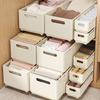 Modern Plastic Telescopic Storage Box, Open-Top Organizer with Multiple Compartments, Ideal for Closet, Kitchen, Desk - White