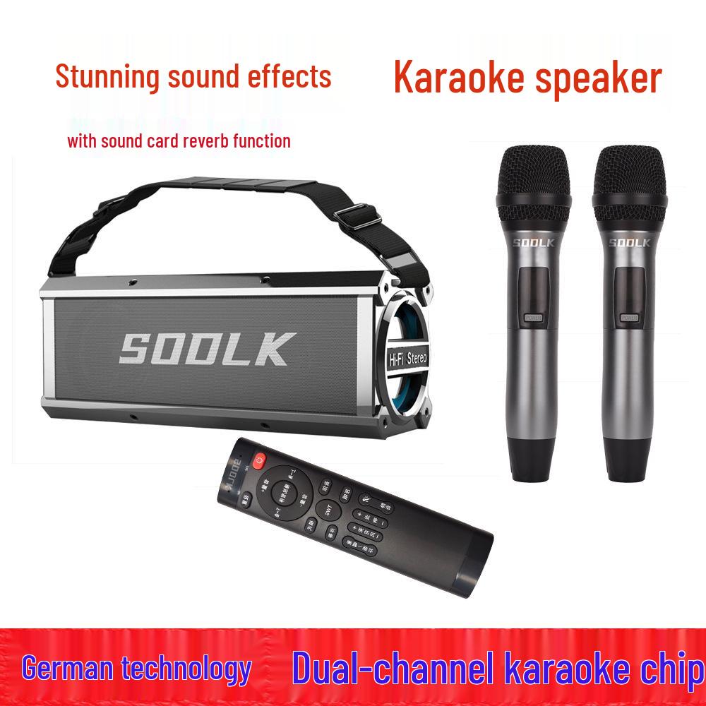 SODLK 120W German Bluetooth Subwoofer Speaker with K Song, Portable for Home & Dance, Supports U Disk & TF Card.