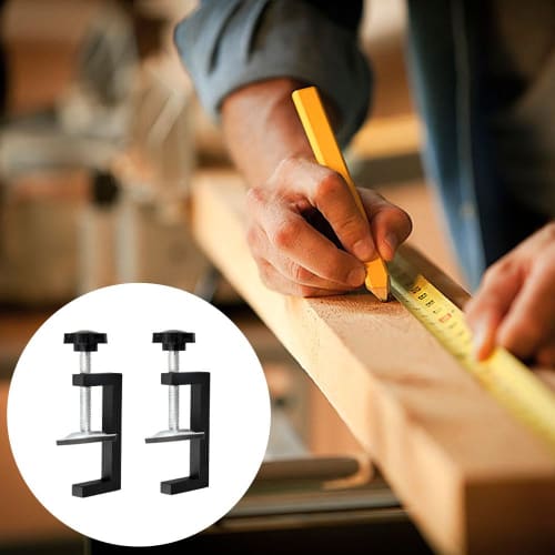 Set of 2 C-Shaped Shelf Clamps, Clamping Tools, Maximum Opening 57mm, Adjustable L-Shaped Brackets, Small Desk Clamps, Shelves, Folding Tables, Weldin