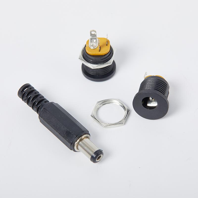 5Pcs Male Plug+5Pcs Dc022 Socket Female Jack Screw Nut Panel Mount Connector 12V