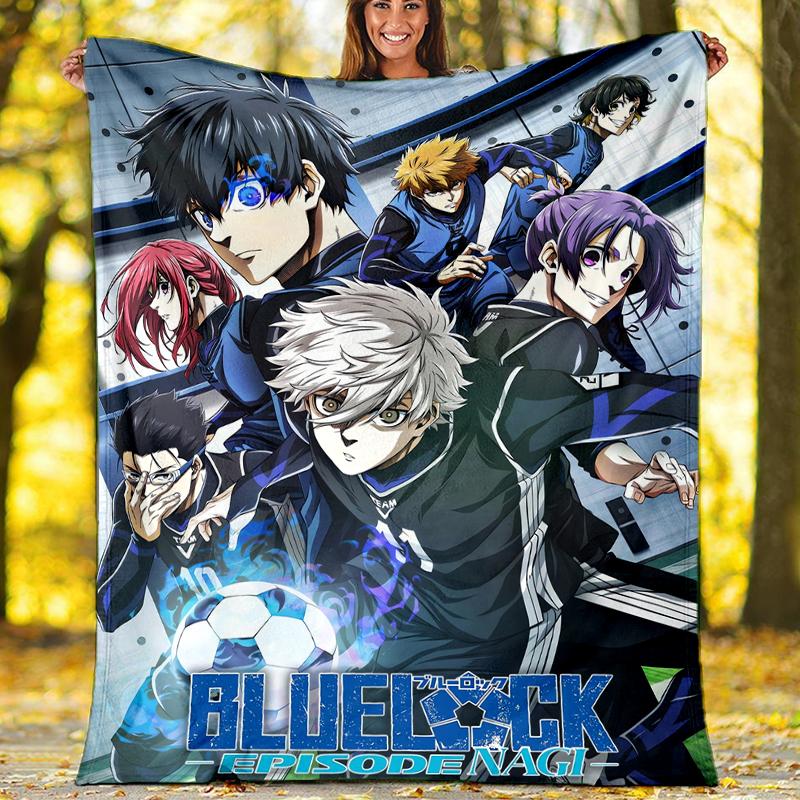 BlueLock Theme Printed Blanket - Perfect for Couch, Bed, Travel & Outdoor Use | Machine Washable, Cozy & Durable.