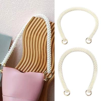 Handbag Hanging Chains Bag Accessories Metal Braided Chain Pearl Bag Chain Shoulder Bag Strap