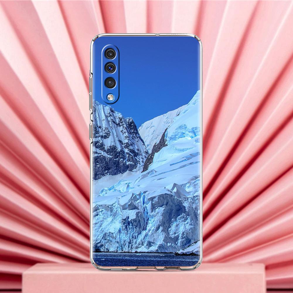 Phone Case For Samsung A56 A36 A26 A24 A16 A14 A12 A32 A50 A70 A22 A40 A34 A54 A42 A52 5G A04s A06 Cover Antarctica Snow Scenery